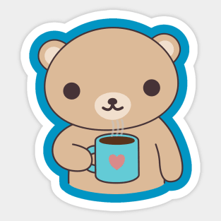 Cute Coffee Bear T-Shirt Sticker